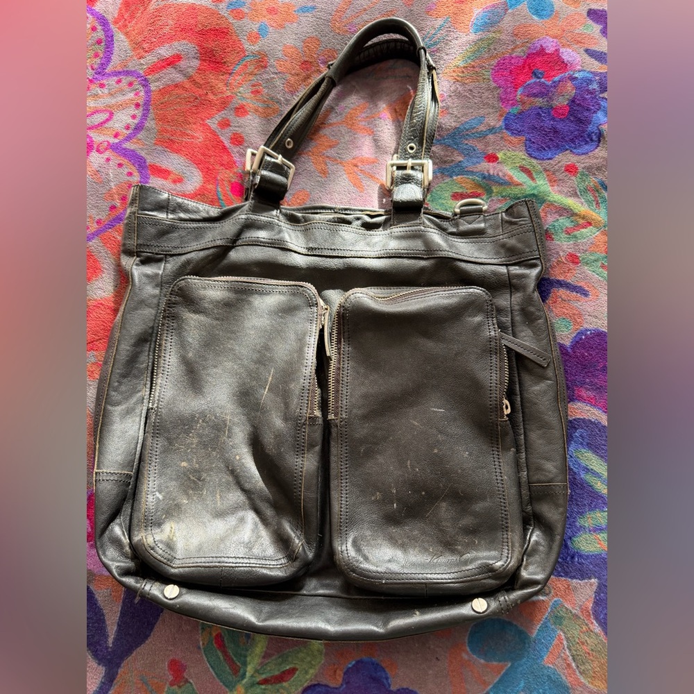 Vintage Kenneth Cole Black Leather Men's Bag